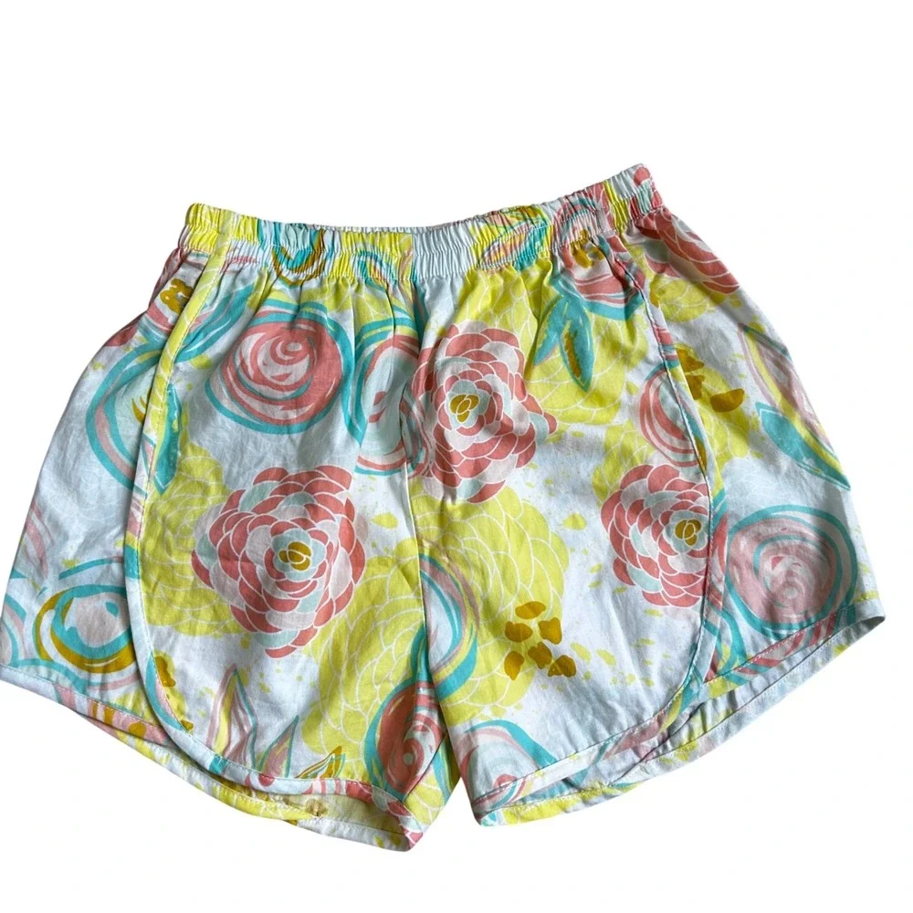 Girls Boutique Elise Shorts Set 2 Pack Girls Size 6 Cotton Floral Pink Yellow